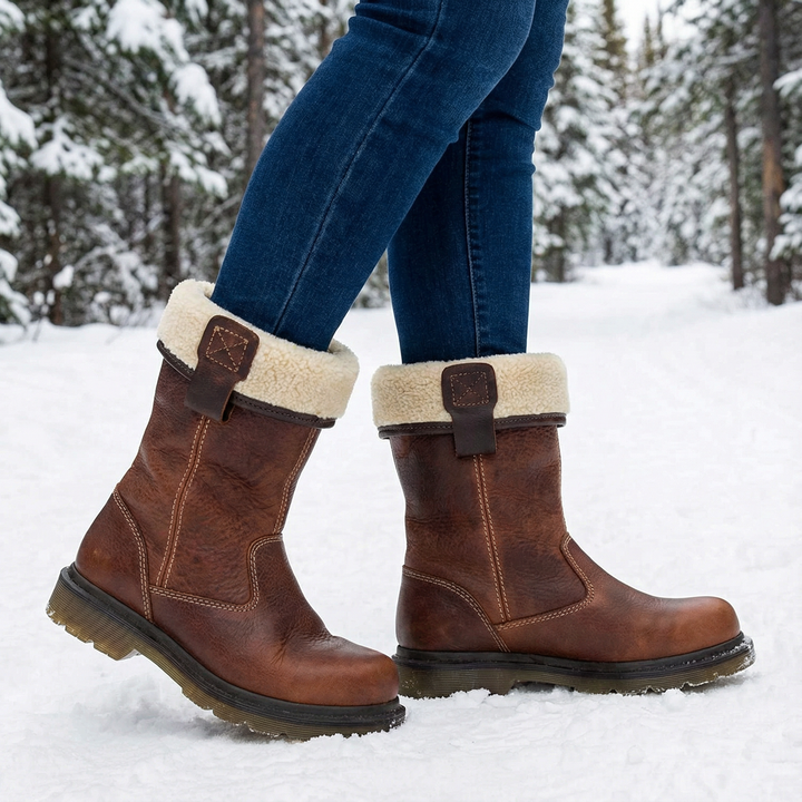 Sara | Lined Leather Winter Boots