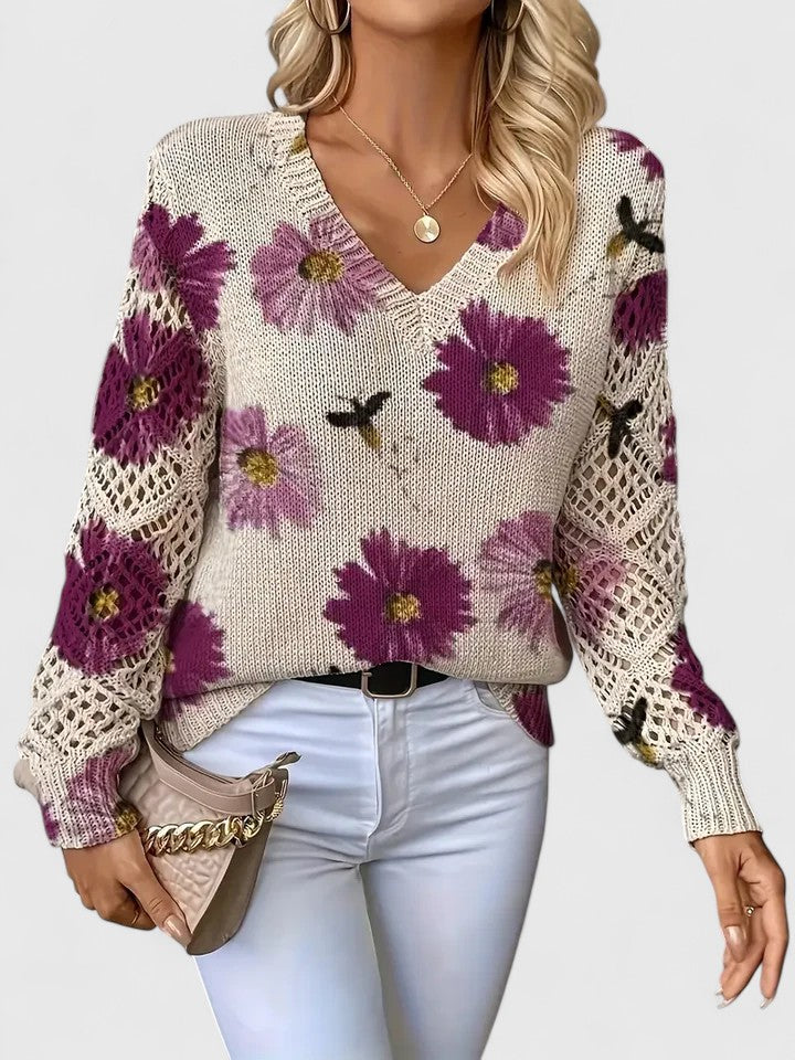 Leilani - Floral Knit Sweater
