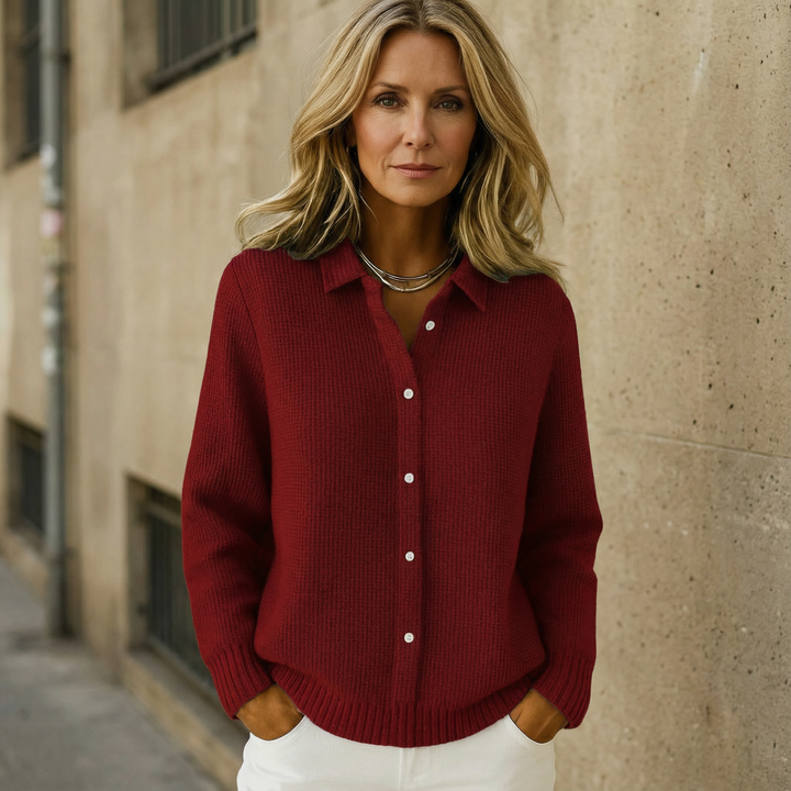 Elaine | Classic Knit Button Cardigan