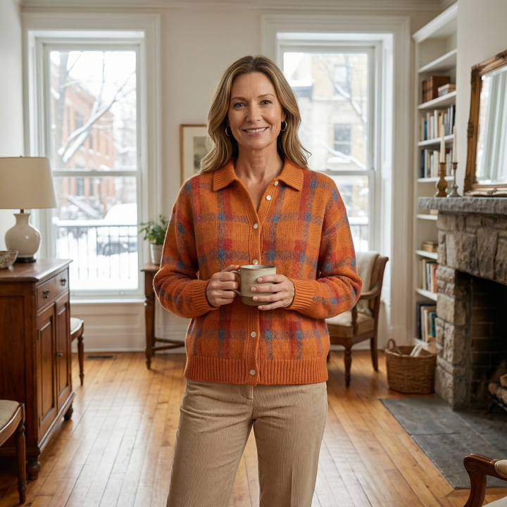 Brinovelle – Plaid Cozy Cardigan