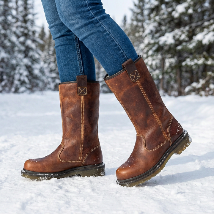 Sara | Lined Leather Winter Boots