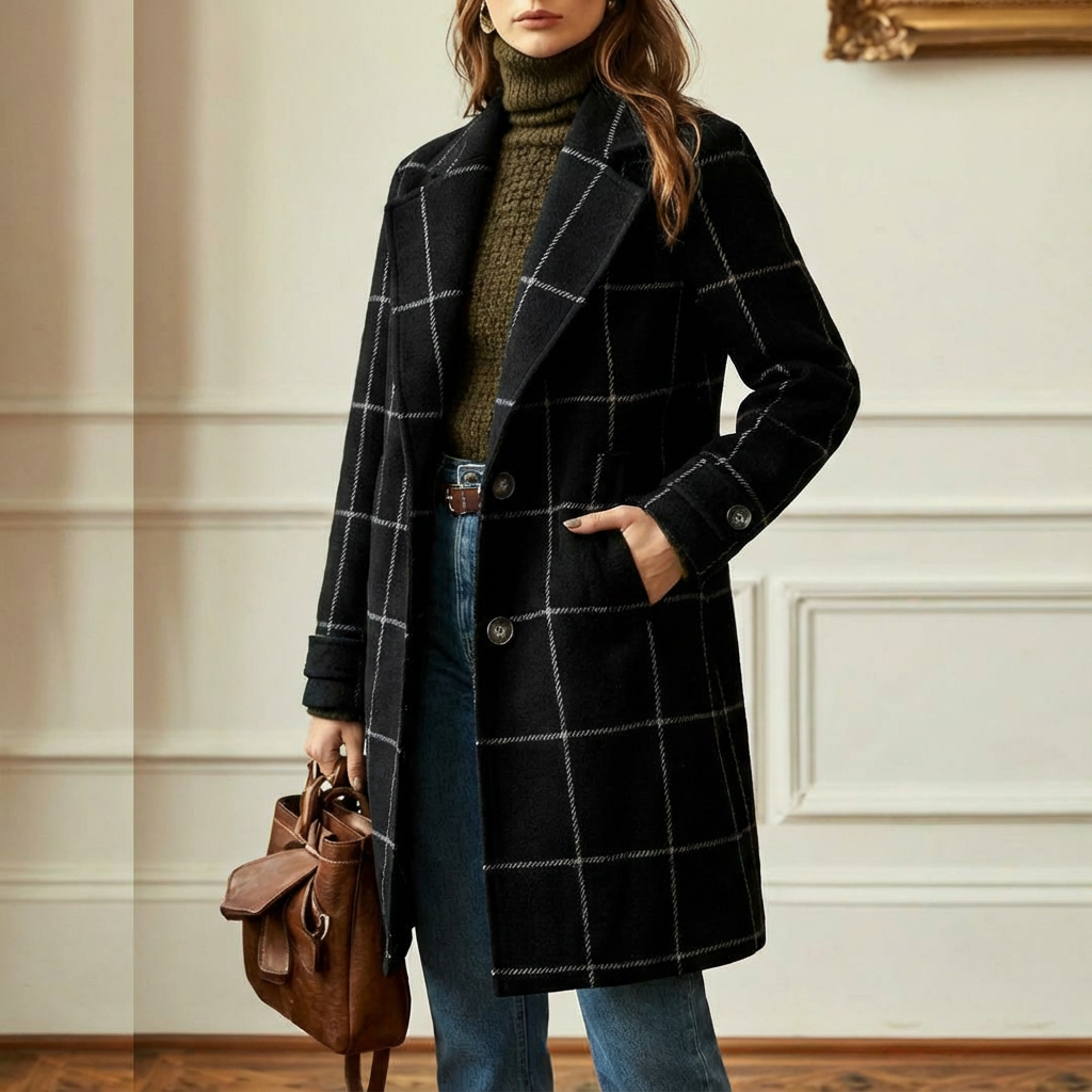Montréal Wool Check Coat