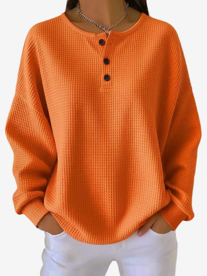 Thalia - Relaxed Henley Collar Sweater