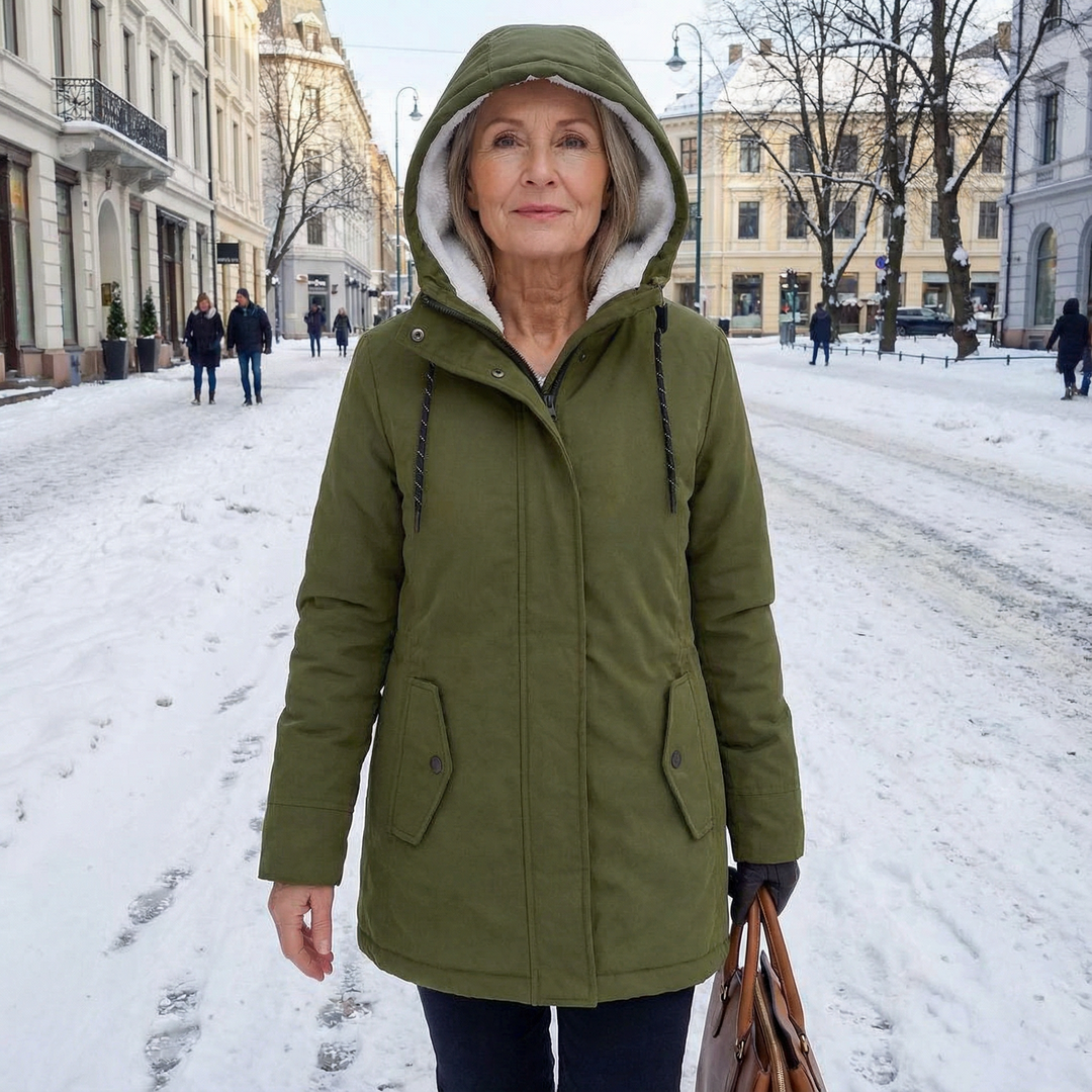 AMINA™ - Thick Winter Coat with Hood and Quilted Lining for Winter Warmth