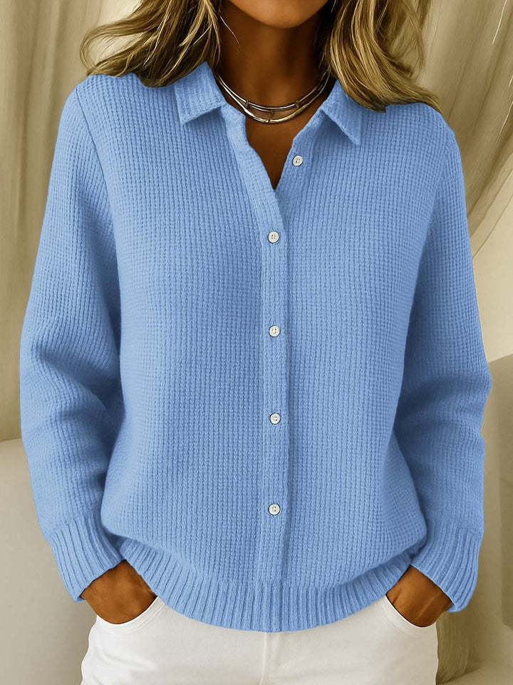 Esperanza - Chic Shirt Collar Cardigan with Long Sleeves