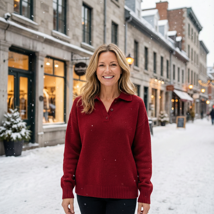 Nova | Soft Knit Polo Sweater