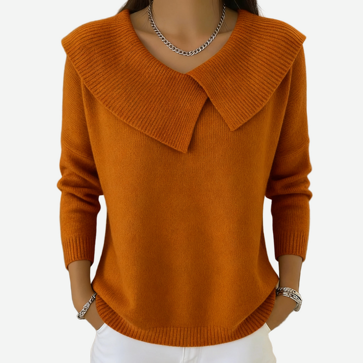 Dahlia - Soft Ribbed Collar Sweater
