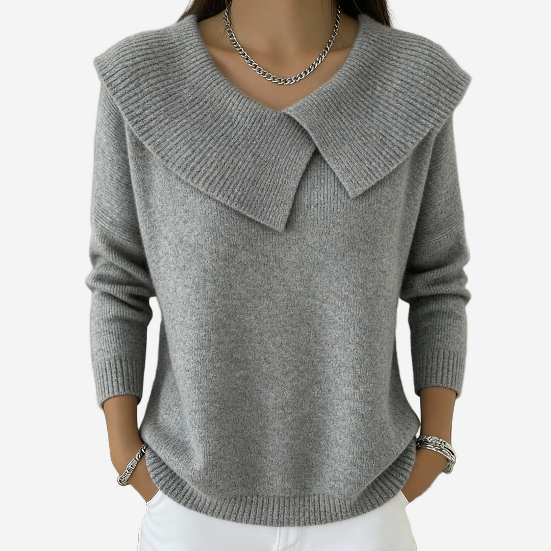 Dahlia - Soft Ribbed Collar Sweater